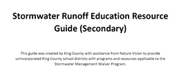 Photo of Stormwater Runoff Education Resource Guide (Secondary)